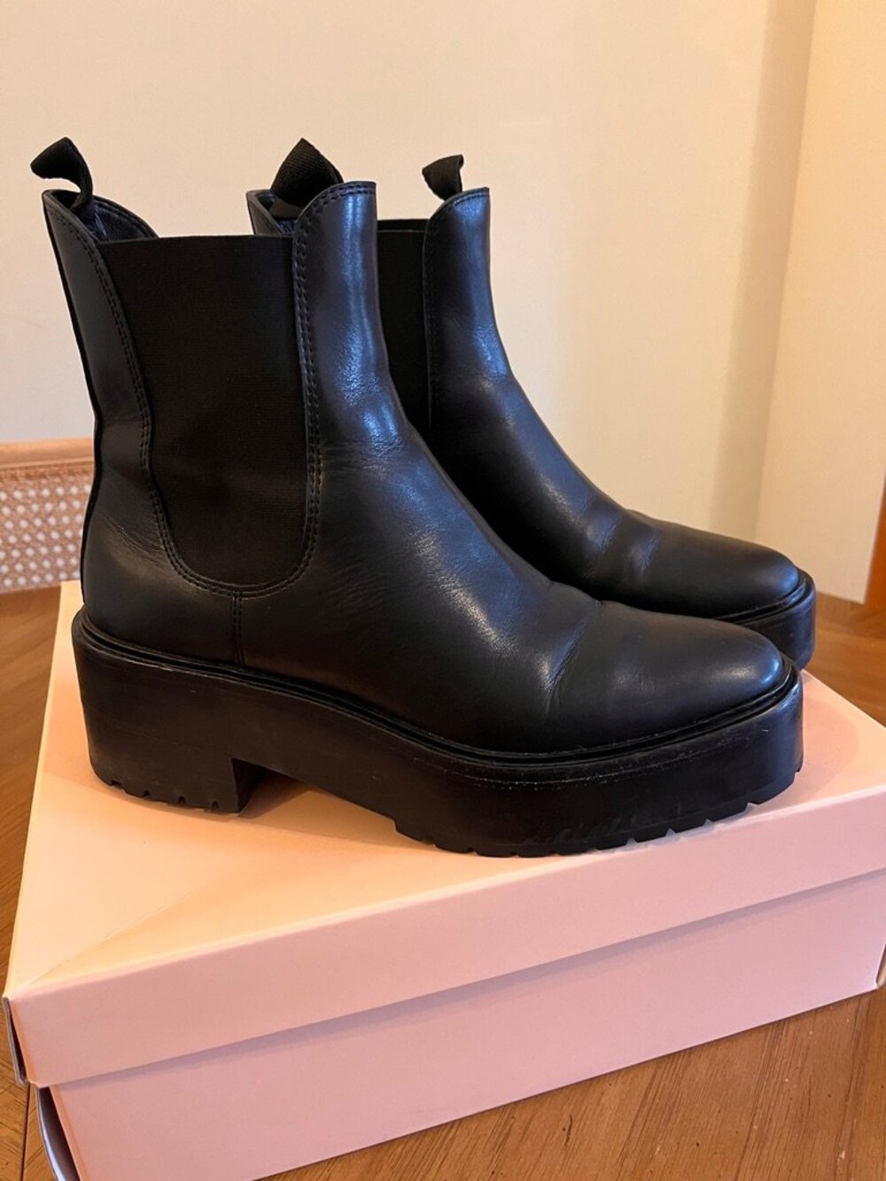 Loeffler Randall Women's Black Reggie Chelsea Boots Sz 9.5